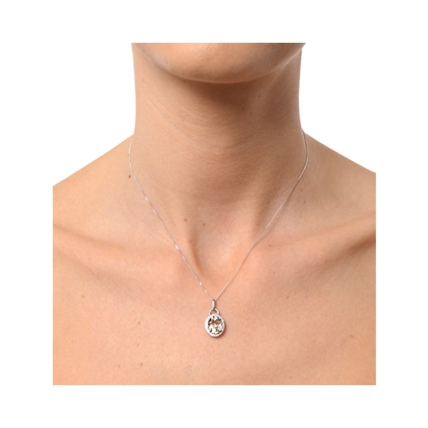 Aquamarine 2.69ct And Diamond 9K White Gold Pendant Necklace - Image 3