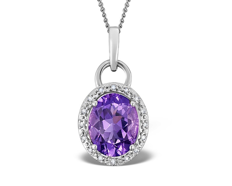 Amethyst necklace near me Clearance