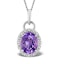 Amethyst 2.34CT And Diamond 9K White Gold Pendant Necklace - image 1
