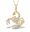 9K Gold Diamond Scorpio Pendant Necklace 0.06ct - image 1