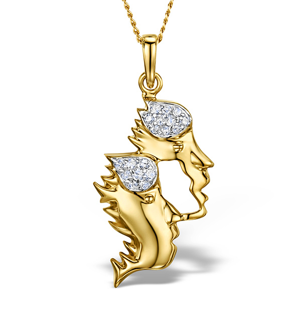 diamond gemini pendant