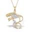 9K Gold Diamond Capricorn Pendant Necklace 0.06ct - image 1
