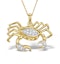 9K Gold Diamond Cancer Pendant Necklace 0.06ct - image 1