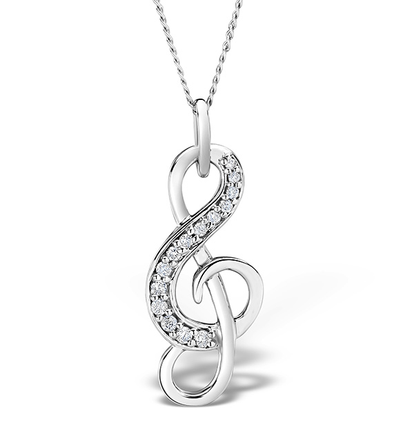 treble clef necklace gold