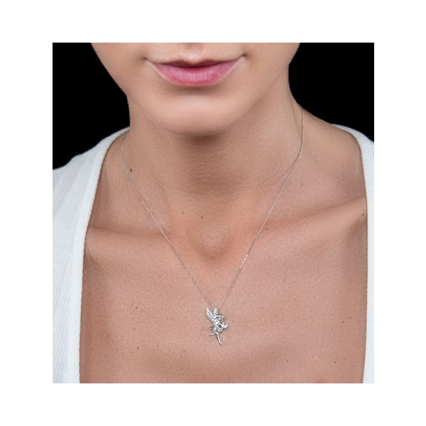 Pixie Aquamarine and Diamond Stellato Pendant Necklace 9K White Gold - Image 2