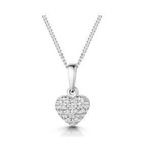 Stellato Diamond Heart Pendant Necklace 0.04ct in 9K White Gold