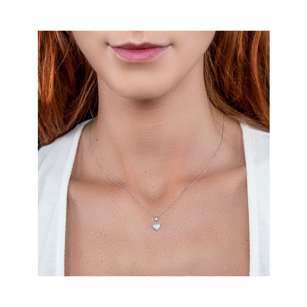 Stellato Diamond Heart Pendant Necklace 0.04ct in 9K White Gold - Image 2