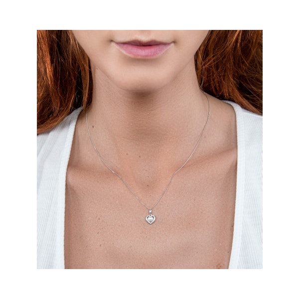 Stellato Pearl and Diamond Pendant Necklace 0.06ct in 9K White Gold - Image 2