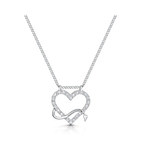 Devilish Diamond Heart Necklace in 9ct White Gold