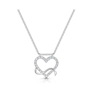 Devilish Diamond Heart Necklace in 9ct White Gold