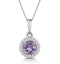 0.33ct Amethyst and Diamond Stellato Necklace in 9K White Gold - image 1