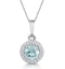 0.38ct Aquamarine and Diamond Stellato Necklace in 9K White Gold - image 1