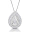 Masami Diamond Pear Halo Necklace 0.10ct Pave Set in 9K White Gold - image 1