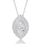 Masami Diamond Marquise Halo Necklace 0.10ct Pave Set in 9K White Gold - image 1