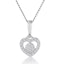 Diamond Heart and Circle Stellato Necklace in 9K White Gold - image 1