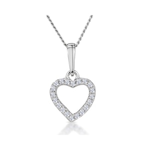 Stellato Diamond Heart Necklace in 9K White Gold