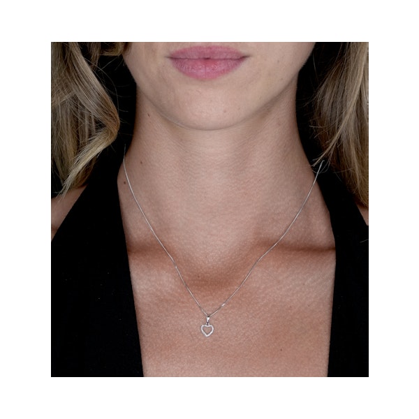 Stellato Diamond Heart Necklace in 9K White Gold - Image 2
