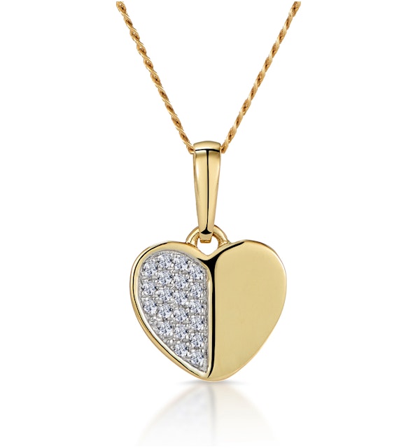 Stellato Heart Diamond Necklace in 9K Gold - image 1