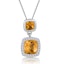 1.12ct Citrine and Diamond Halo Stellato Necklace in 9K White Gold - image 1