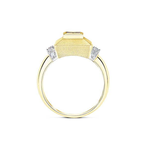 9K Gold Princess Cut Square Diamond Ring - SIZE N - Image 2