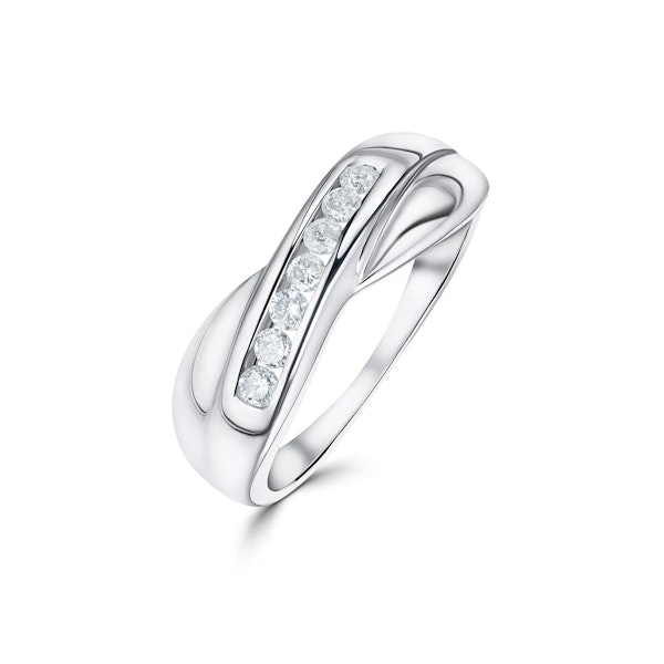 0.25ct Diamond Half Eternity Ring in 9K White Gold - Image 1