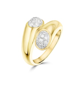 9K Gold Diamond Twist Ring (0.30ct) - SIZE N