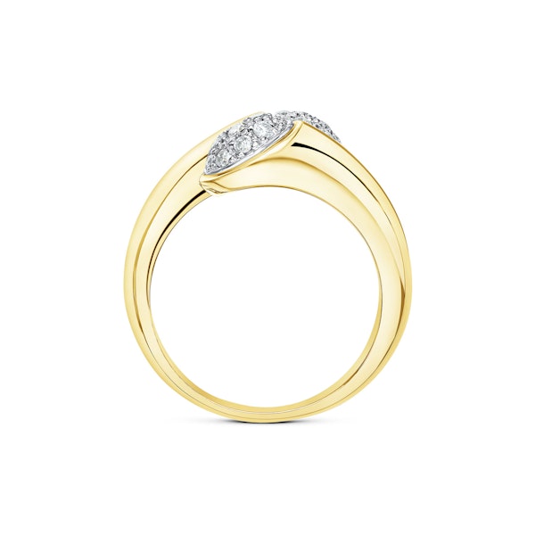 9K Gold Diamond Twist Ring (0.30ct) - SIZE N - Image 2