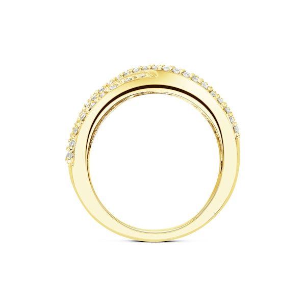 Wide Ring 0.50CT Diamond 9K Yellow Gold - Size H - Image 2