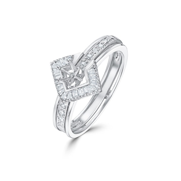 Diamond 0.65ct And 9K White Gold Solitaire Ring with Shoulders SIZES M N - Image 2