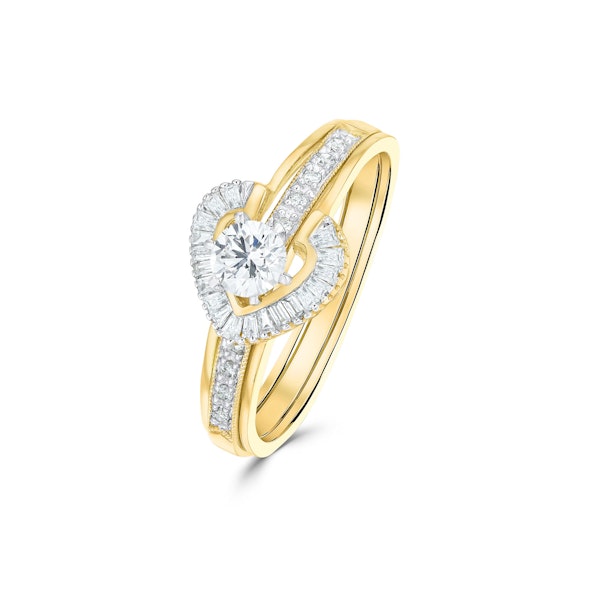 Diamond 0.65ct And 9K Gold Solitaire Ring with Shoulders SIZES M N - Image 1