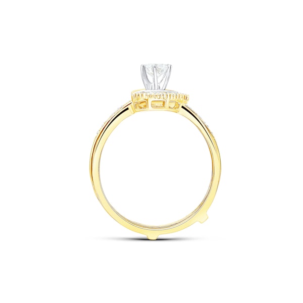 Diamond 0.65ct And 9K Gold Solitaire Ring with Shoulders SIZES M N - Image 2