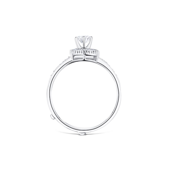 Diamond 0.65ct And 9K White Gold Solitaire Ring with Shoulders SIZE N - Image 2