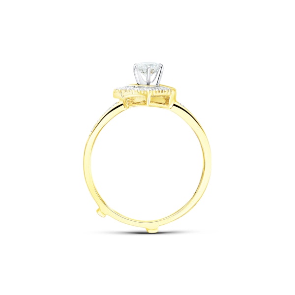 Diamond 0.65ct And 9K Gold Solitaire Ring with Shoulders SIZES M N - Image 4