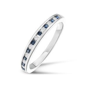 Sapphire 0.12ct And Diamond 925 Sterling Silver Ring