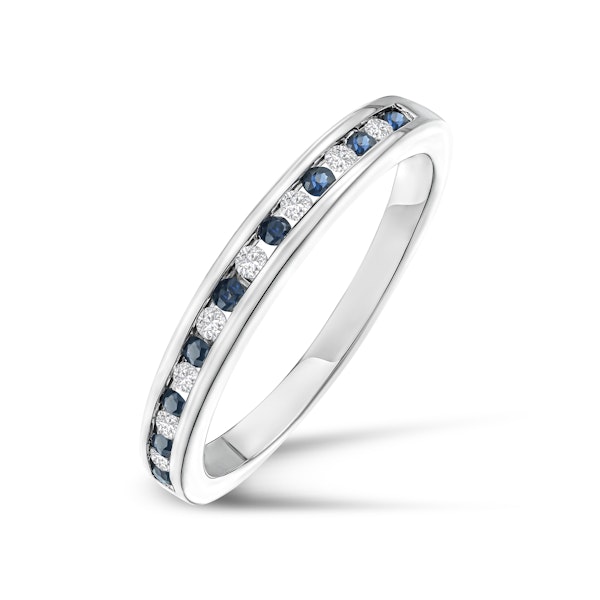 Sapphire 0.12ct And Diamond 925 Sterling Silver Ring - Image 1