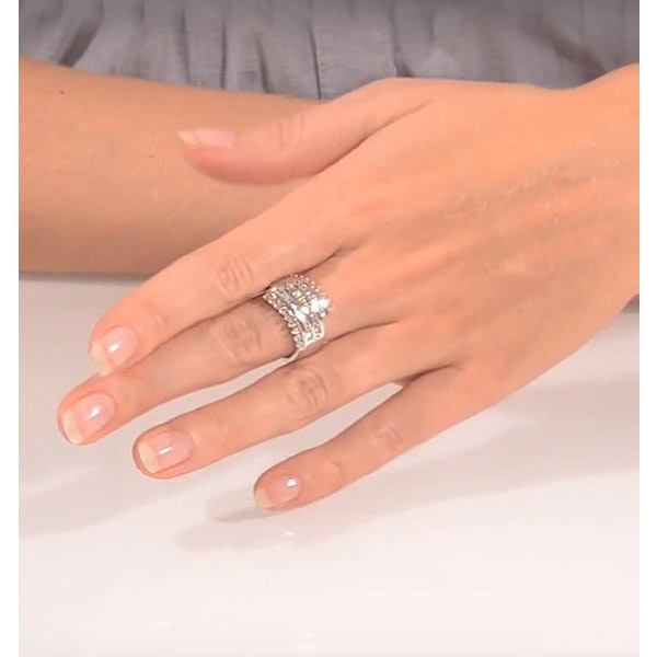 Big Fancy Ring 1.00CT Diamond 9K White Gold SIZES N and Q - Image 4