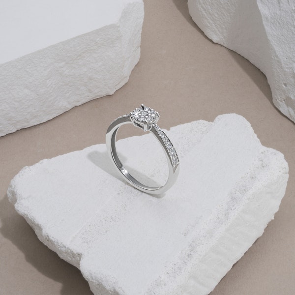 Masami Diamond Engagement Ring 0.20ct Pave Set in 9K White Gold - Image 5
