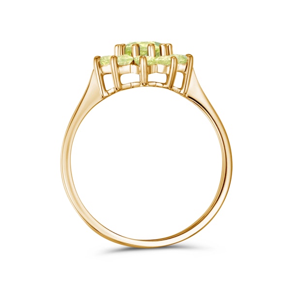 1.12ct Peridot Cluster Ring in 9K Yellow Gold - Image 3