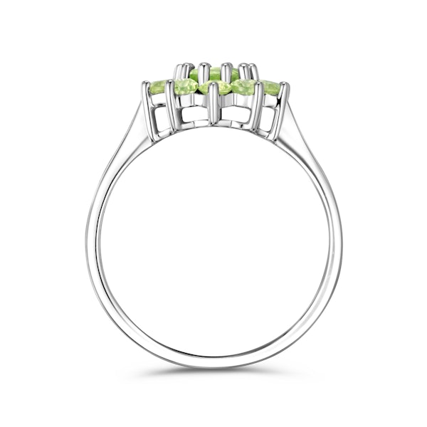 1.12ct Peridot Cluster Ring in 9K White Gold - Image 3