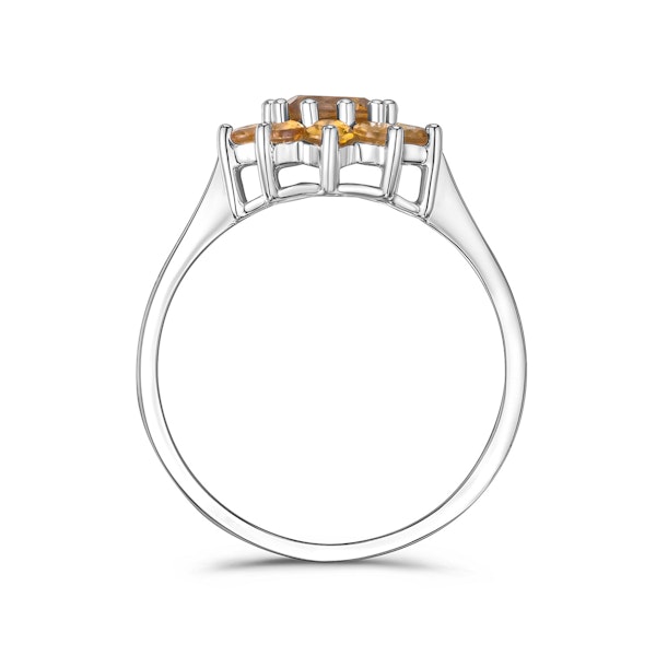 0.96ct Citrine Cluster Ring in 9K White Gold - Image 3