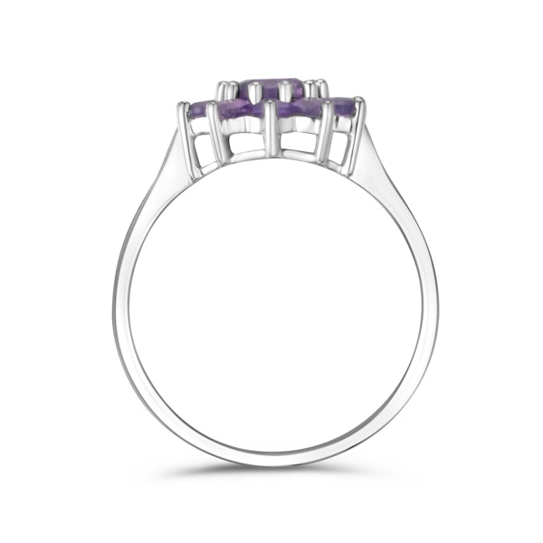 0.94ct Amethyst Cluster Ring in 9K White Gold - Image 3