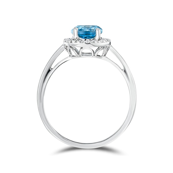Blue Topaz 1.56CT And Diamond 925 Sterling Silver Ring - Image 2