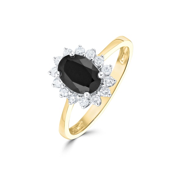 Sapphire 0.90ct And Diamond 9K Gold Ring - Size J - Image 1