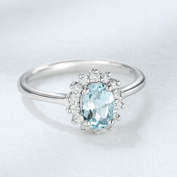 Blue Topaz 0.95CT And Diamond 925 Sterling Silver Ring - Image 2