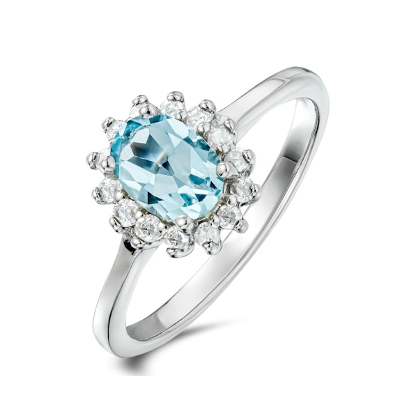 Blue Topaz 0.95CT And Diamond 925 Sterling Silver Ring - Image 1