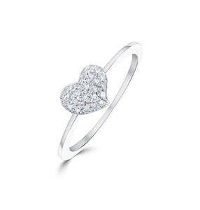 0.36ct Diamond and 9K White Gold Daisy Ring SIZE L