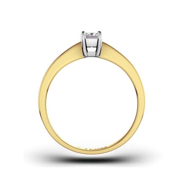 Certified Emerald Cut 18K Gold Diamond Engagement Ring 0.25CT-F-G/VS - Image 2