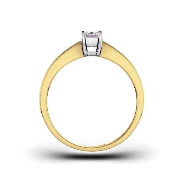 Certified Emerald Cut 18K Gold Diamond Engagement Ring 0.33CT-F-G/VS - Image 2