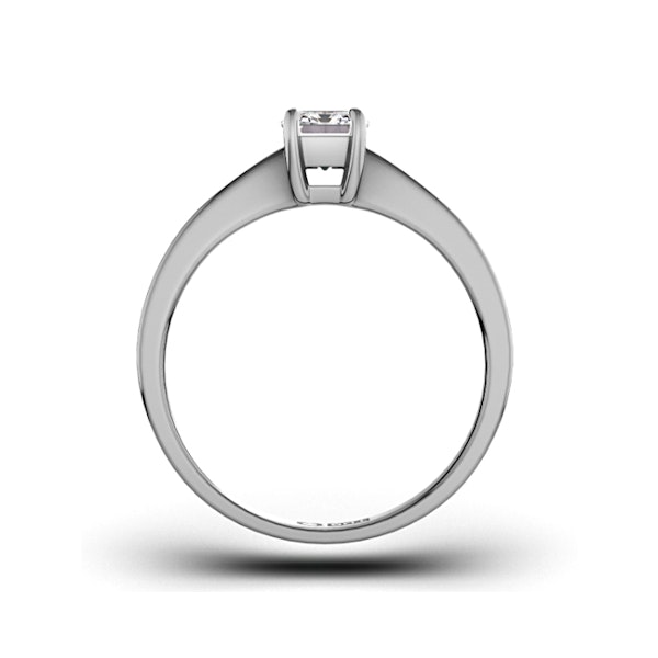 Diamond Engagement Ring Emerald Cut 18K White Gold 0.50CT-G-H/SI - Image 2