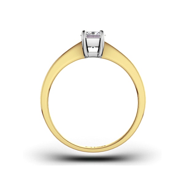Certified Emerald Cut 18K Gold Diamond Engagement Ring 0.50CT-F-G/VS - Image 2